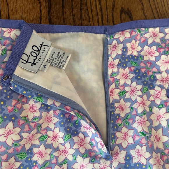 Lilly Pulitzer A-Line Skirt in Pink and Blue Floral - Picture 3 of 6